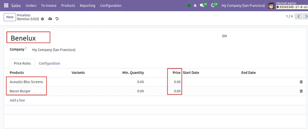 Display Product Prices by Website