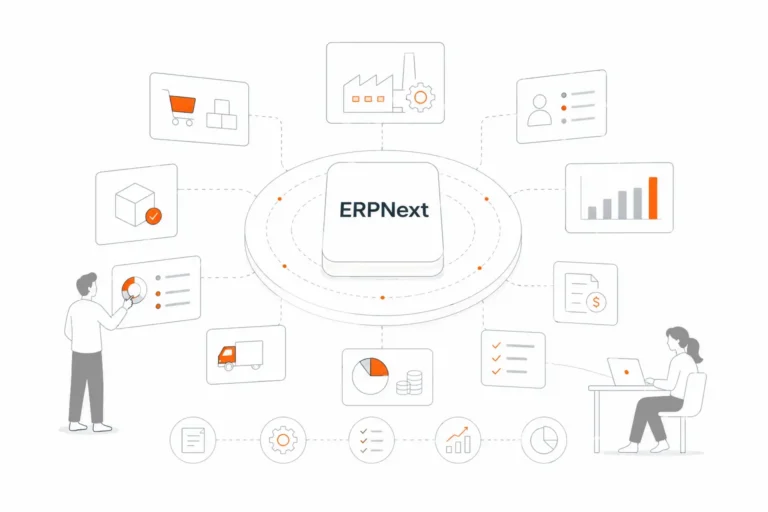 ERPNext development services with integrated modules and analytics dashboards.