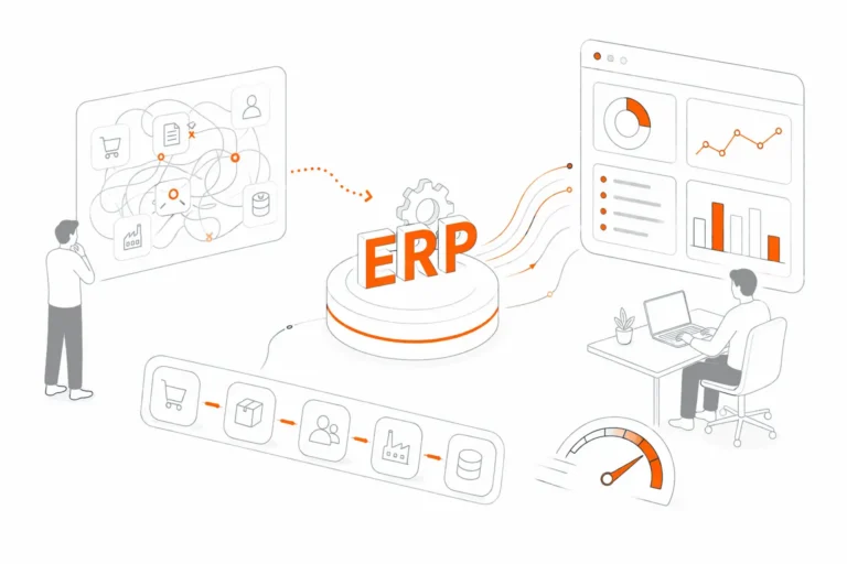 ERP development services with system integration, data management, and business analytics.