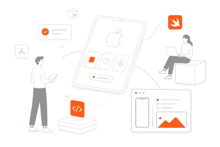 iOS app development services with mobile apps, UI design, and performance features.