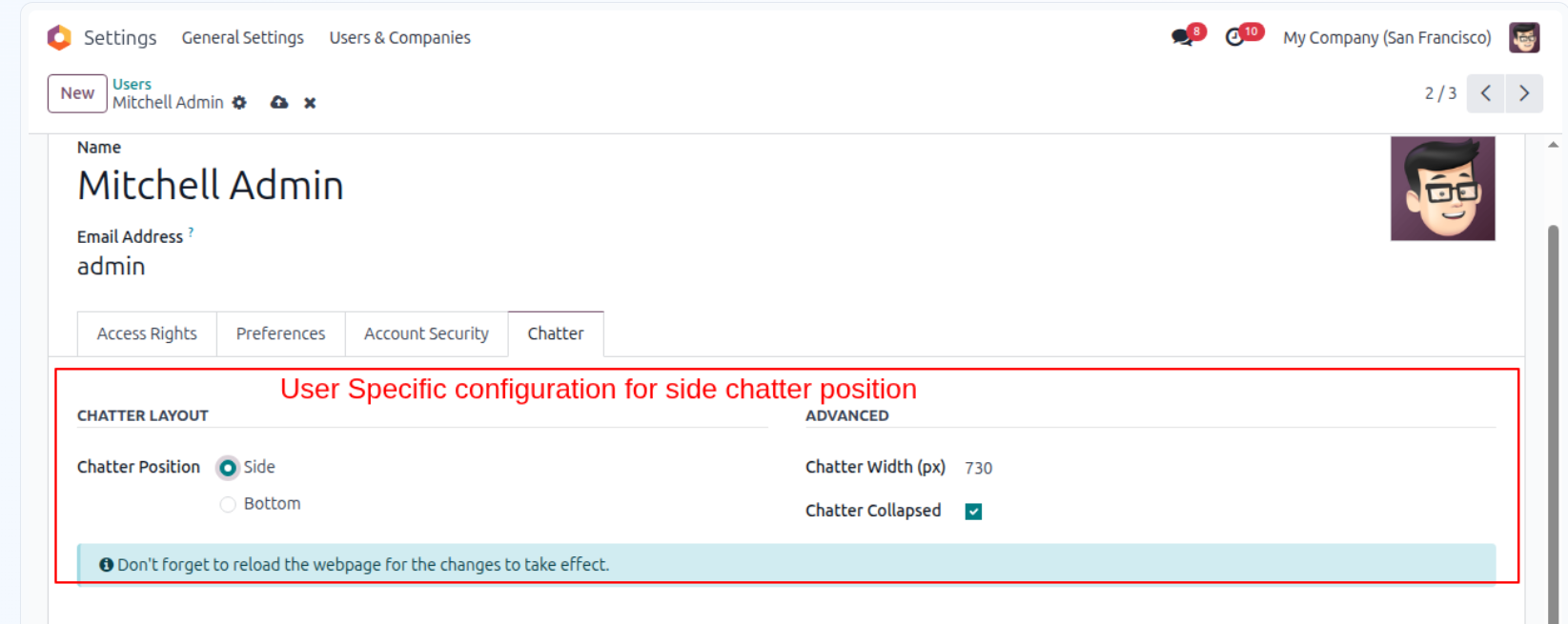 Odoo Chatter Customization 1