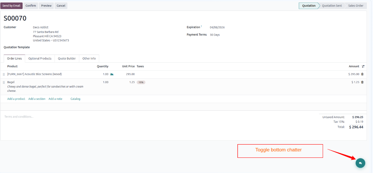 Odoo Chatter Customization 3