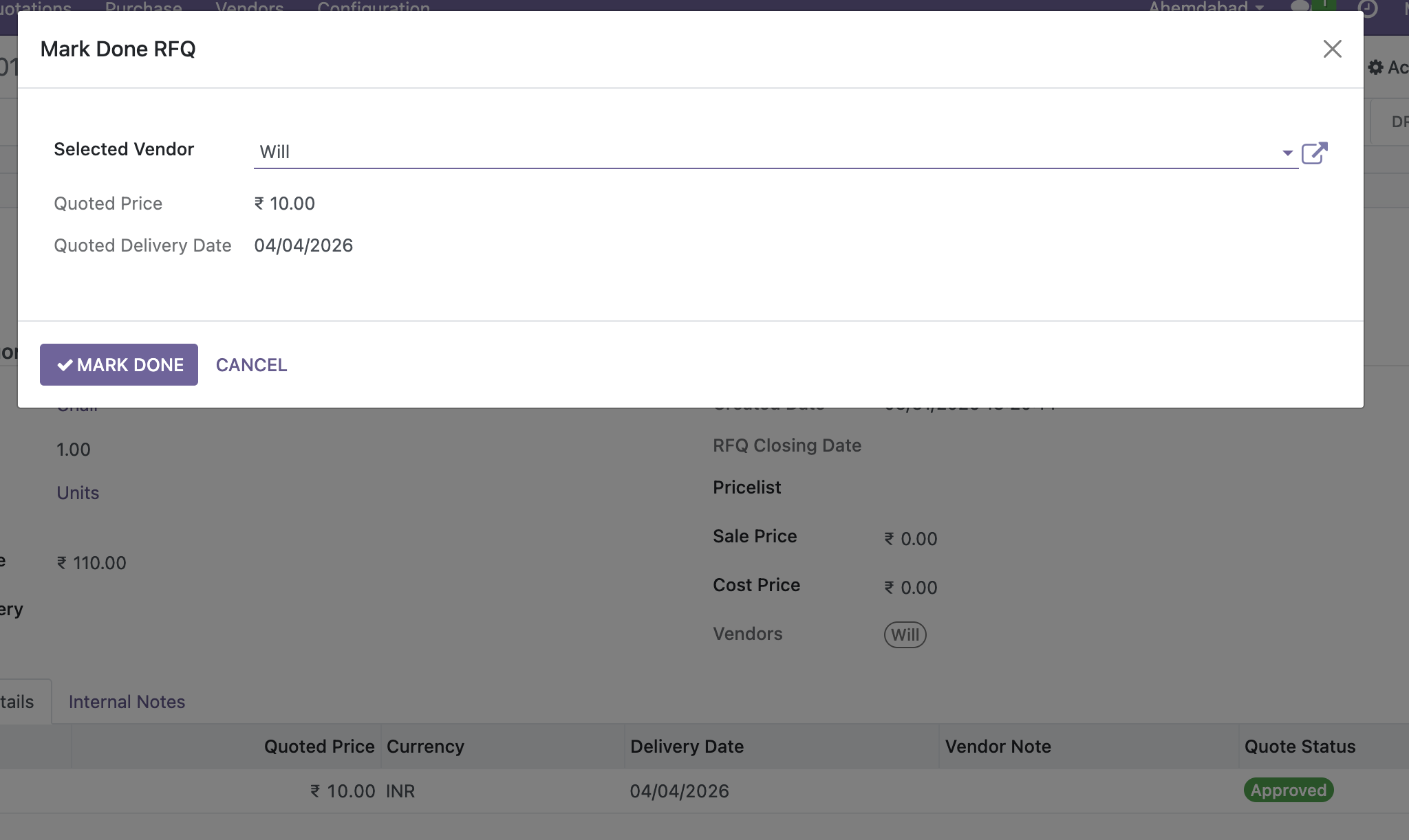 Odoo Vendor Portal