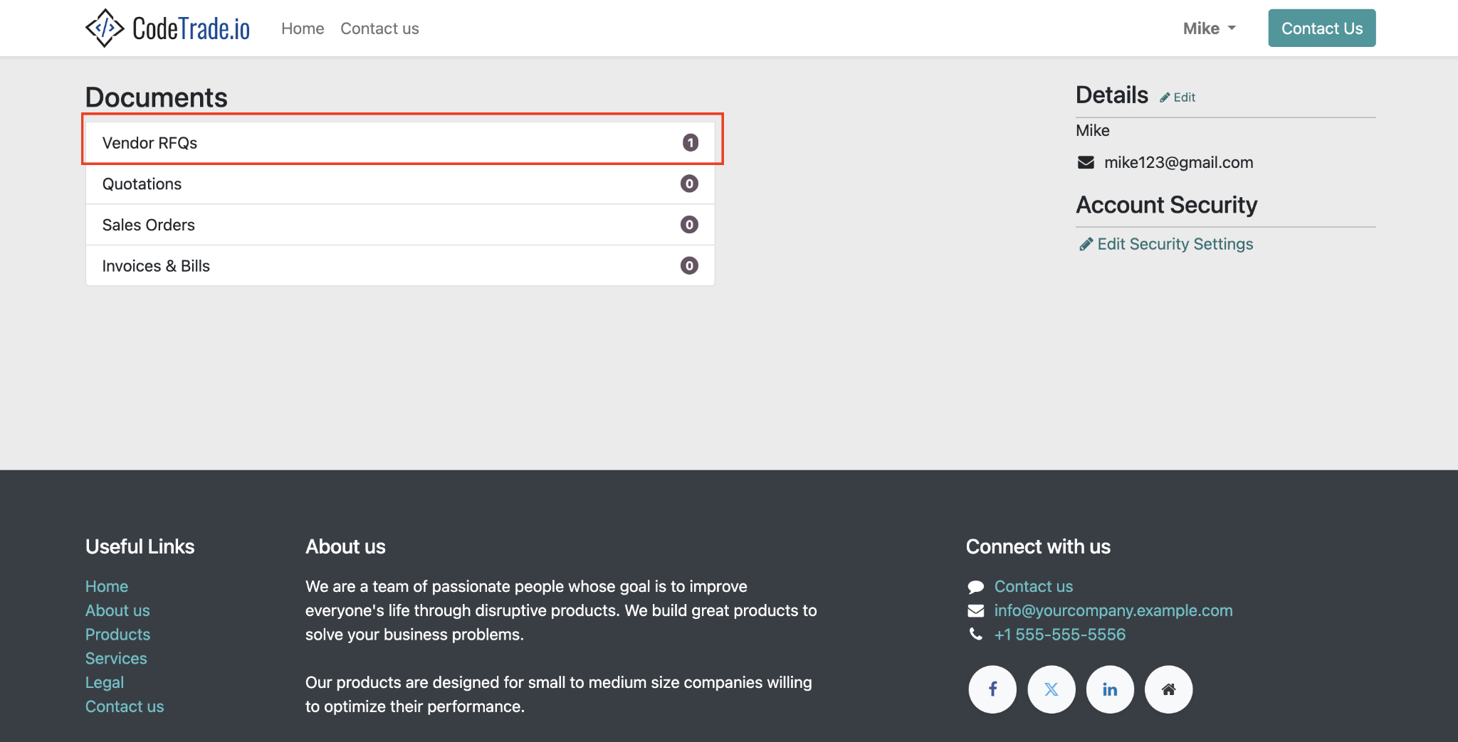 Odoo Vendor Portal