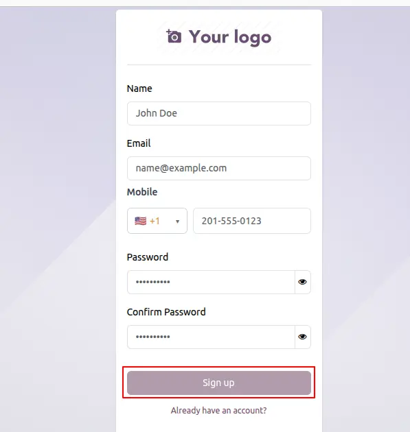 Signup With Phone Number